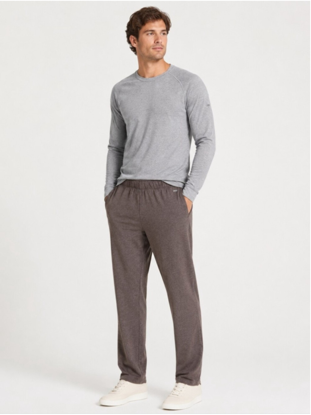 Vuori Men’s Medium Brown Heather Performance Pants Elastic Waist 30” Inseam